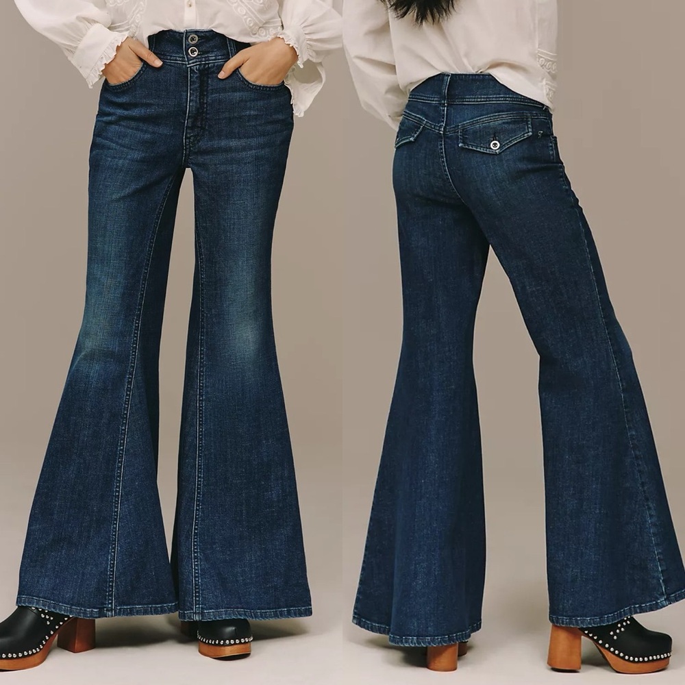 NWT Anthropologie Pilcro Brigette High Rise Bell Bottom Jeans